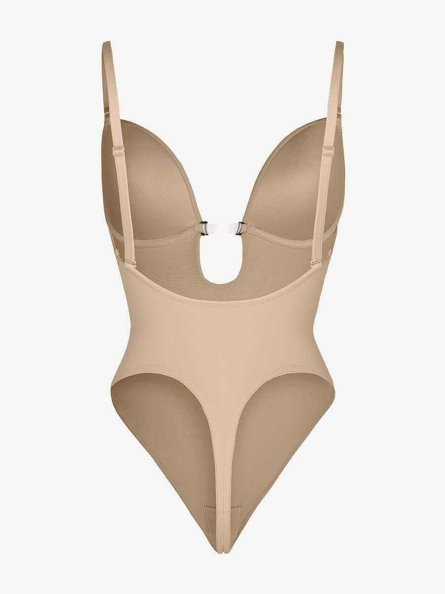 Valantomode | Low Back Shapewear Bodysuit with One Piece Thong Design