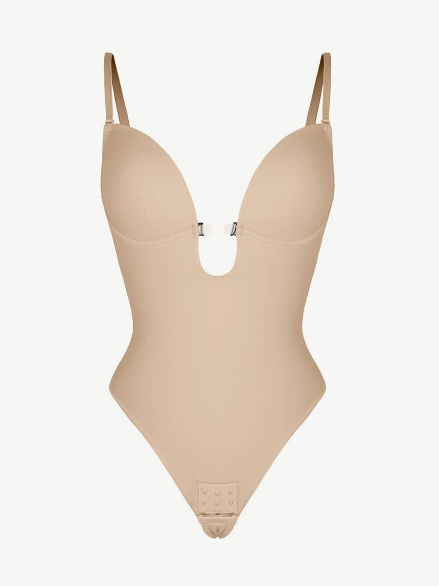 Valantomode | Low Back Shapewear Bodysuit with One Piece Thong Design