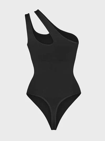 Valantomode | One-Shoulder Shapewear Bodysuit with Tummy Control