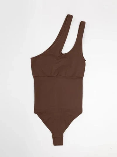 Valantomode | One-Shoulder Shapewear Bodysuit with Tummy Control