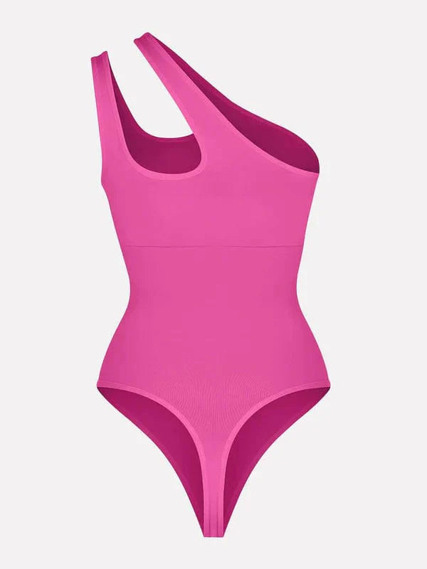 Valantomode | One-Shoulder Shapewear Bodysuit with Tummy Control