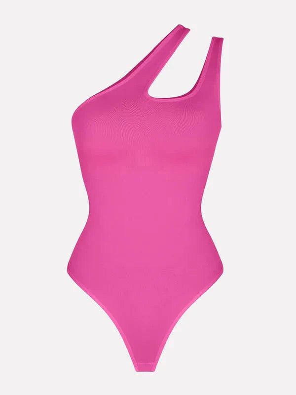 Valantomode | One-Shoulder Shapewear Bodysuit with Tummy Control