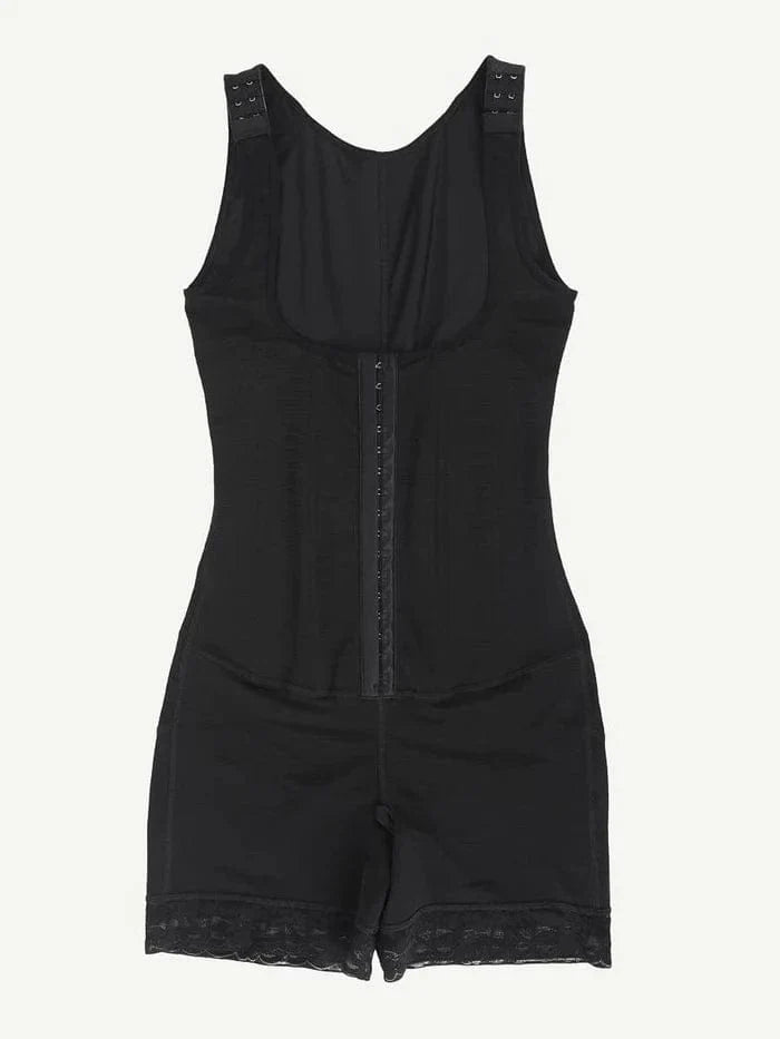 Valantomode | Women's Open Bust Shapewear Bodysuit with Steel Boning for Tummy Control