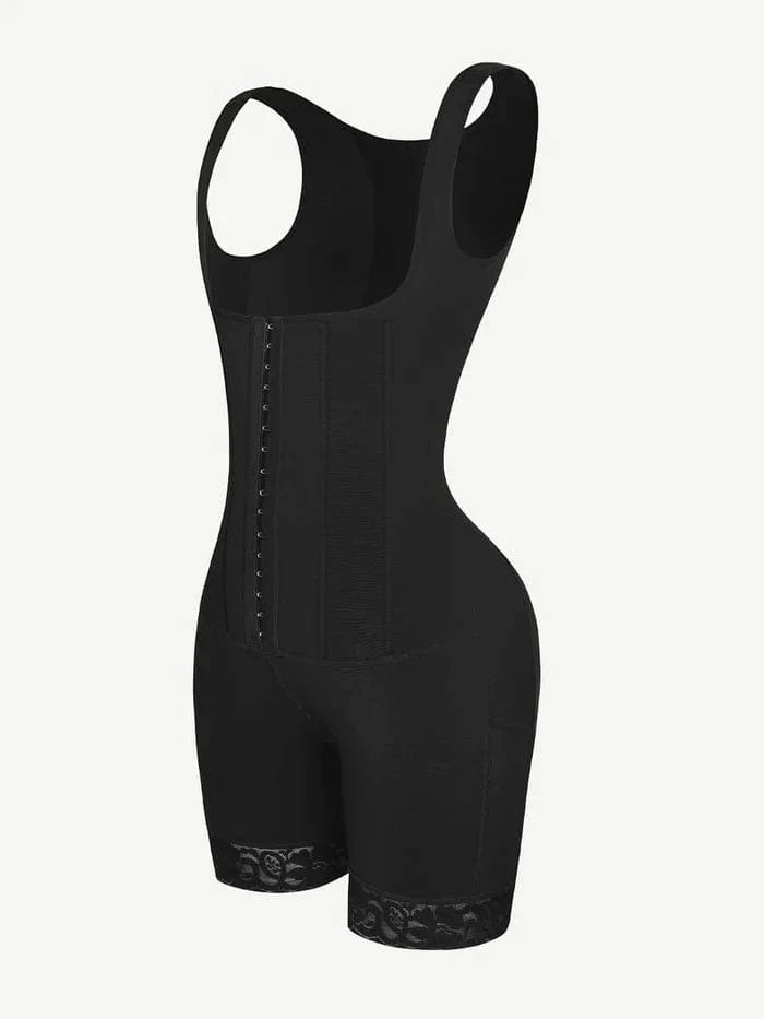 Valantomode | Women's Open Bust Shapewear Bodysuit with Steel Boning for Tummy Control