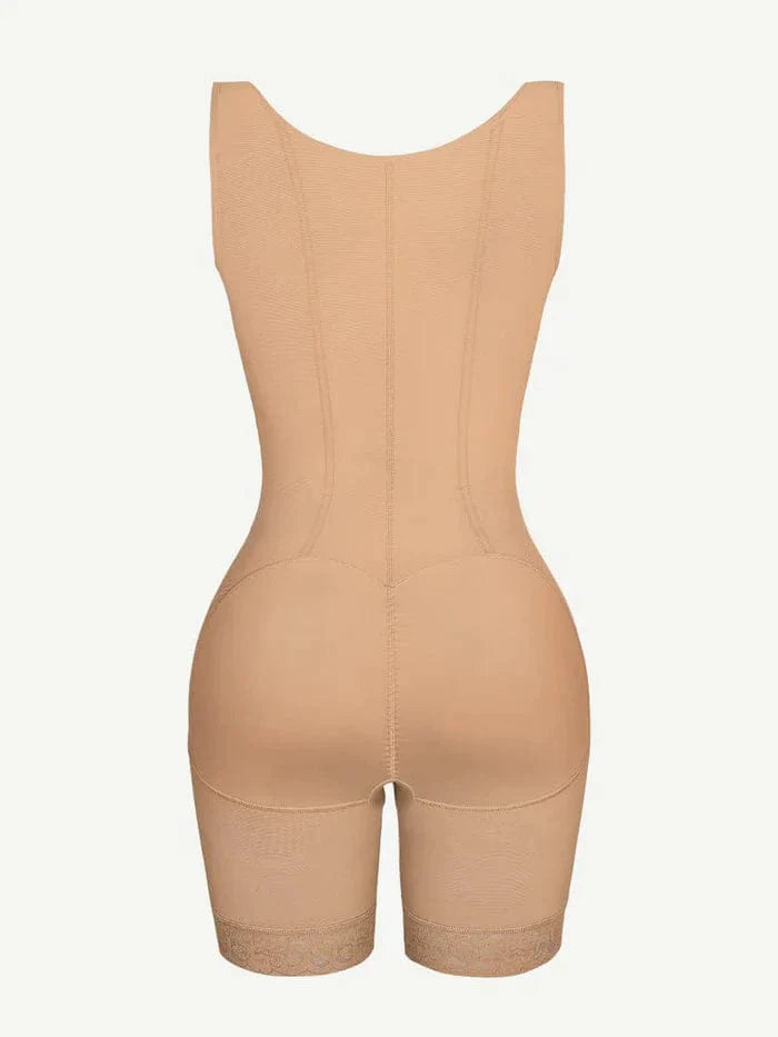 Valantomode | Women's Open Bust Shapewear Bodysuit with Steel Boning for Tummy Control