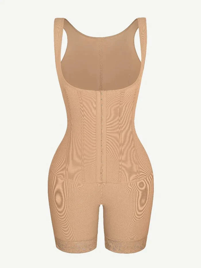 Valantomode | Women's Open Bust Shapewear Bodysuit with Steel Boning for Tummy Control