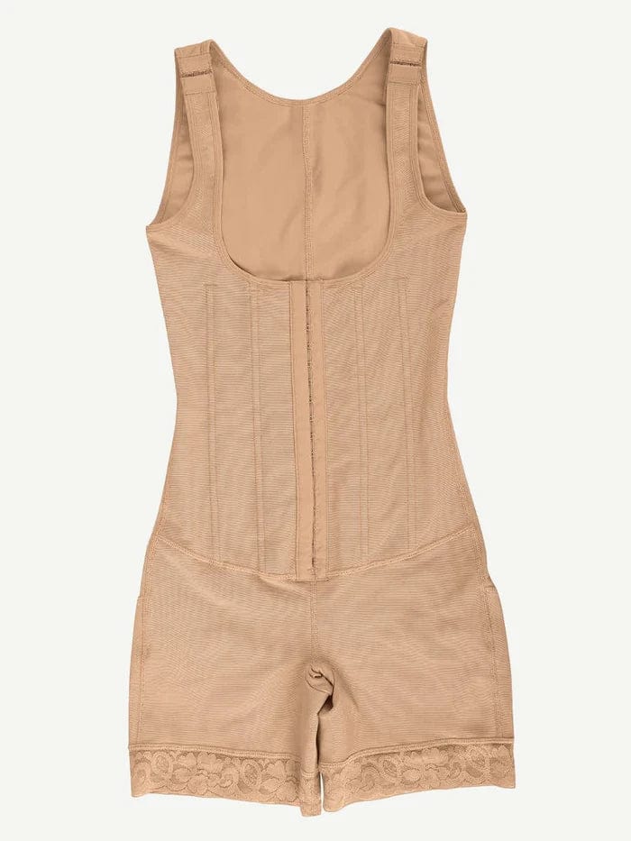Valantomode | Women's Open Bust Shapewear Bodysuit with Steel Boning for Tummy Control