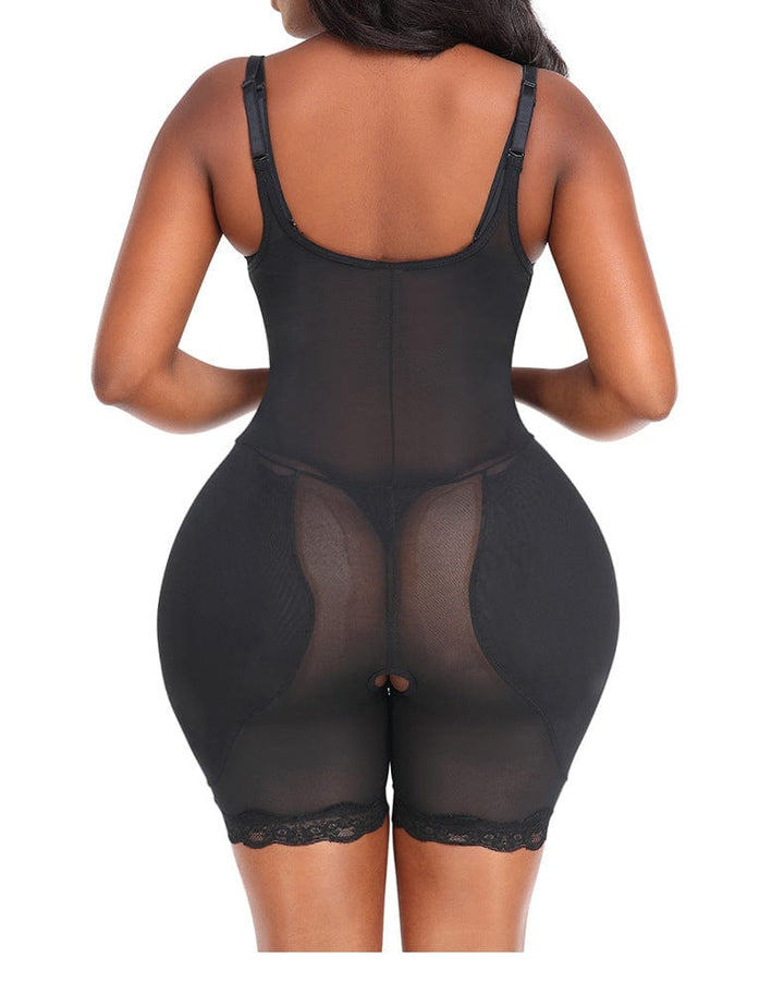 Valantomode | Lace Shaping Bodysuit with Open Bust and Hip Pads