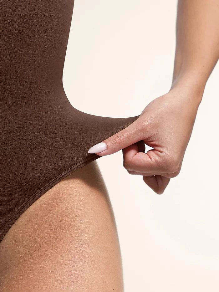 Valantomode | Plunge Front Zip Tummy Control Shapewear Bodysuit