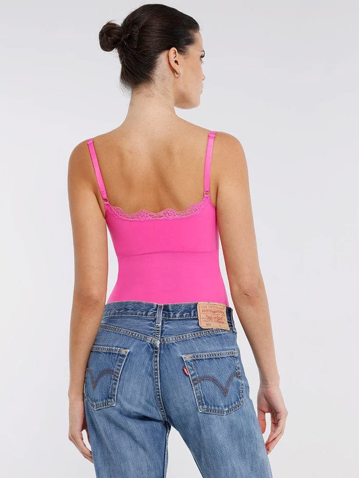 Valantomode | Smooth Lace-Trimmed Slimming Cami Bodysuit