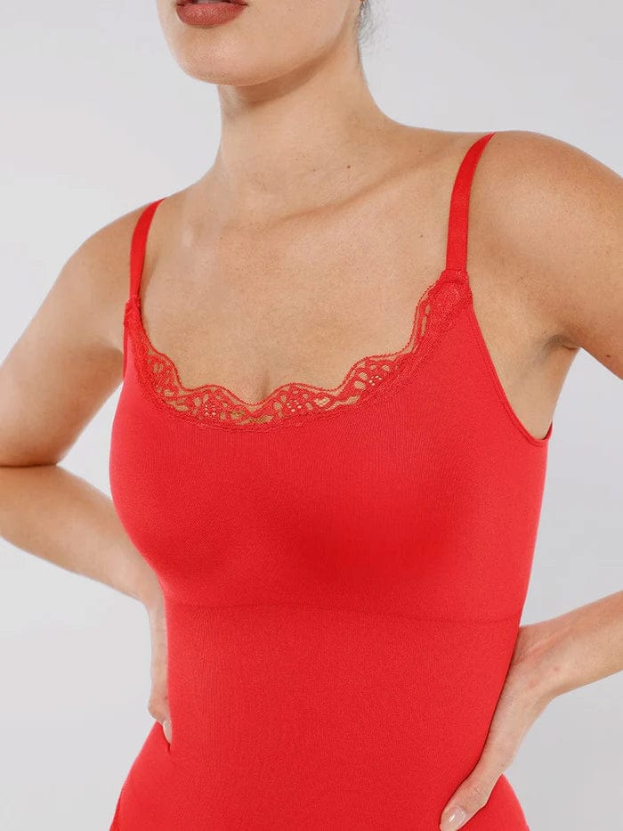 Valantomode | Smooth Lace-Trimmed Slimming Cami Bodysuit