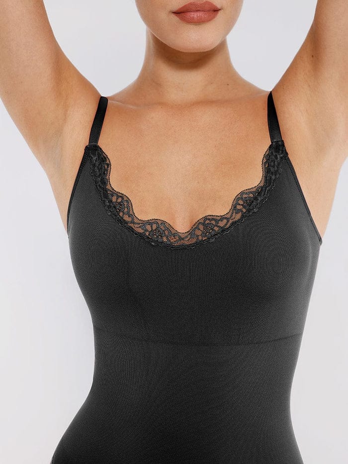 Valantomode | Smooth Lace-Trimmed Slimming Cami Bodysuit