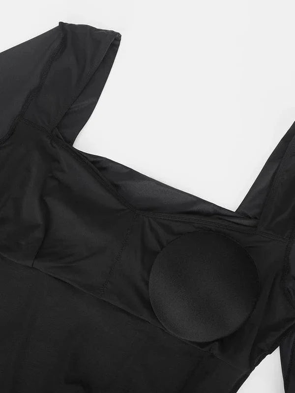 Valantomode | Square Neck Tummy Control Bodysuit with Removable Pads