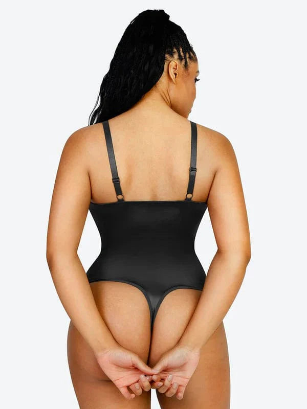 Valantomode | Shaping Thong Bodysuit with Tummy Control and Elastic Mesh