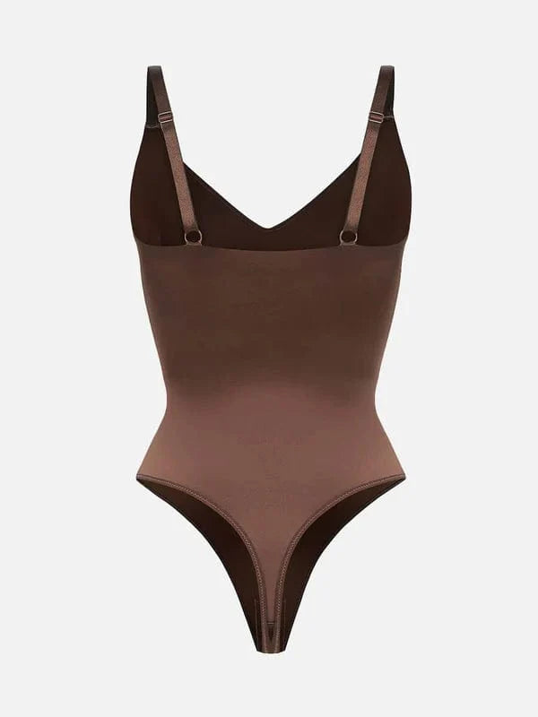 Valantomode | Shaping Thong Bodysuit with Tummy Control and Elastic Mesh