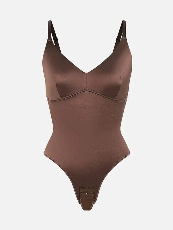 Valantomode | Shaping Thong Bodysuit with Tummy Control and Elastic Mesh