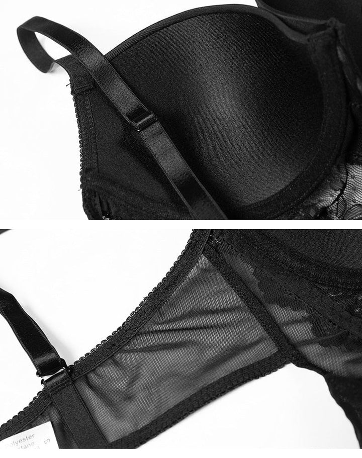 Valantomode | Lace Suspender Tights and Bodysuit Shapewear with Tummy Control