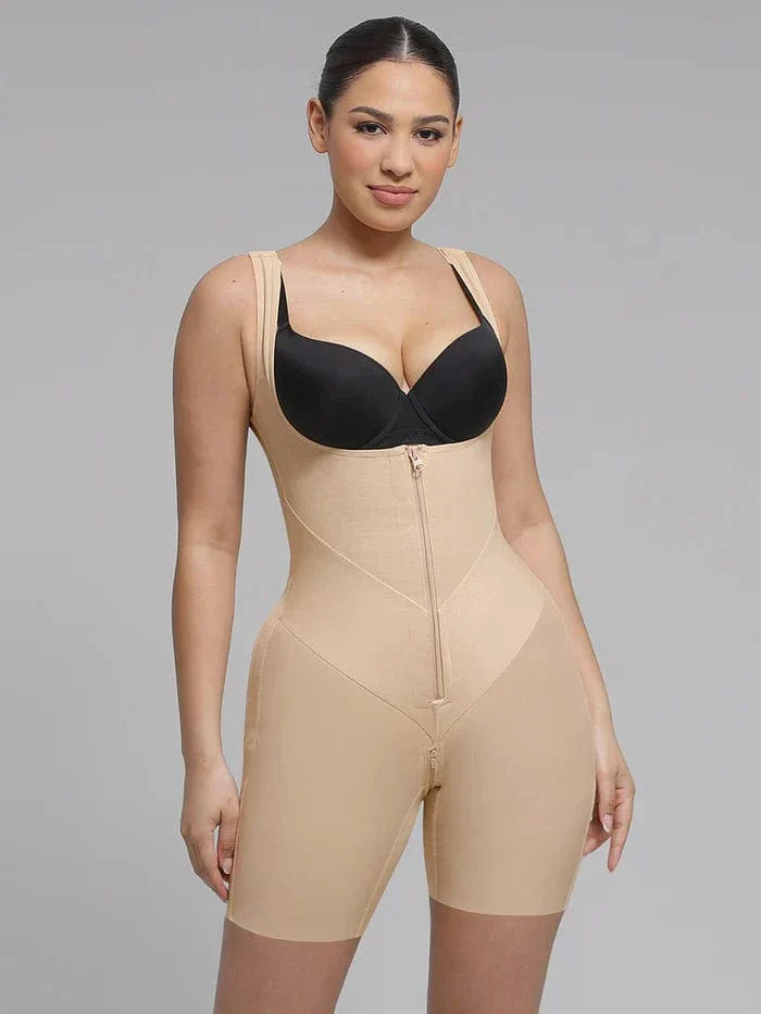 Valantomode | U-Shaped Open Bust Tummy Control Bodysuit with Waist Slimming Support