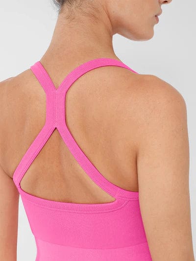 Valantomode | Seamless Yoga Bodysuit with Built-in Bra and Sculpted Butterfly Back