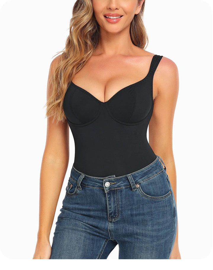 Valantomode | Adjustable Straps Women's Shaping Bodysuit with Tummy Control and Bust Support