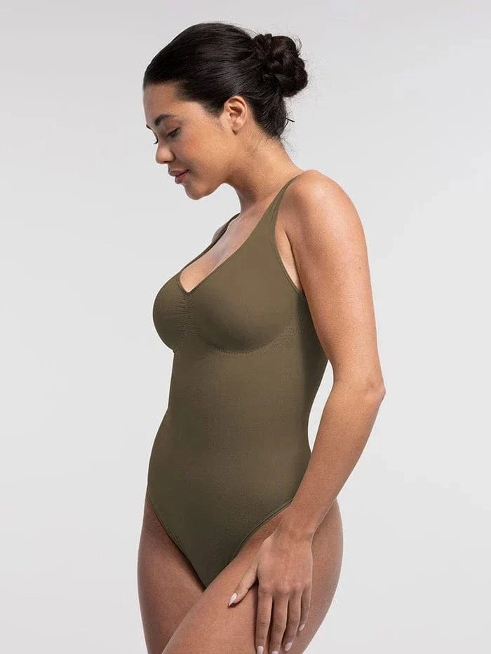 Valantomode | Women's Shaping Bodysuit with T-Back Brief for Tummy Control and Bust Support