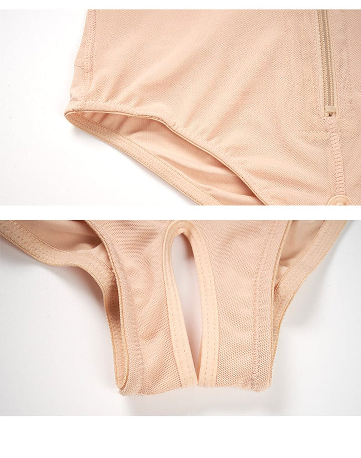 Valantomode | Adjustable Straps Zippered Tummy Control Shapewear Bodysuit
