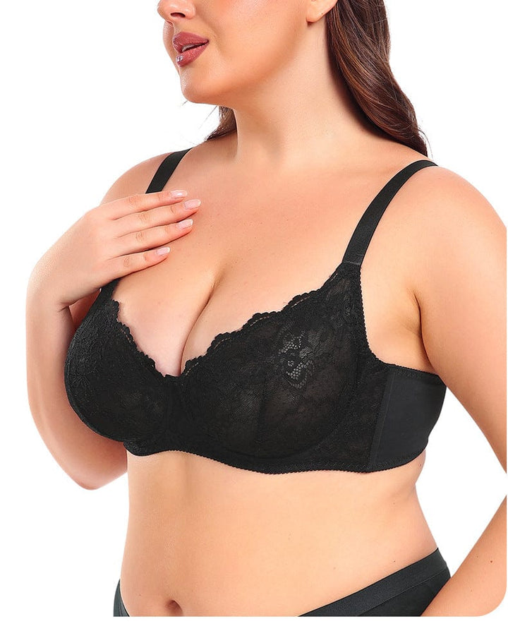 Valantomode | Ultra-Slim Lace Push-Up Bra with Steel Ring Support