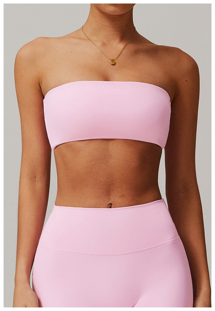 Valantomode | Women's Strapless Tube Top Yoga Bandeau Bra for Fitness
