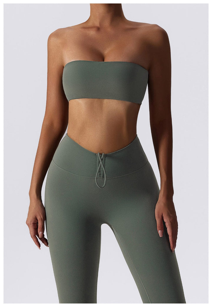 Valantomode | Women's Strapless Tube Top Yoga Bandeau Bra for Fitness