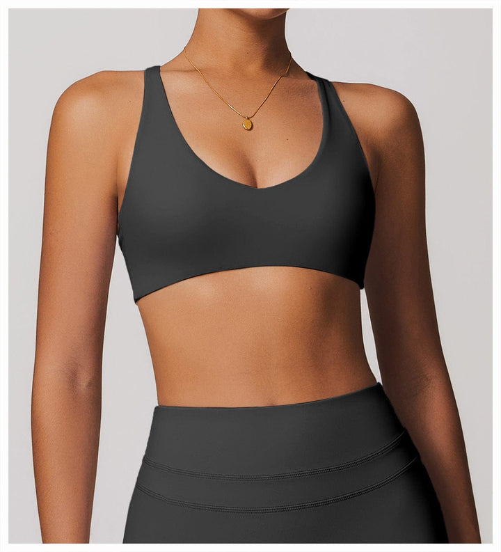 Valantomode | Adjustable Cross-Shoulder Sports Yoga Bra for Women