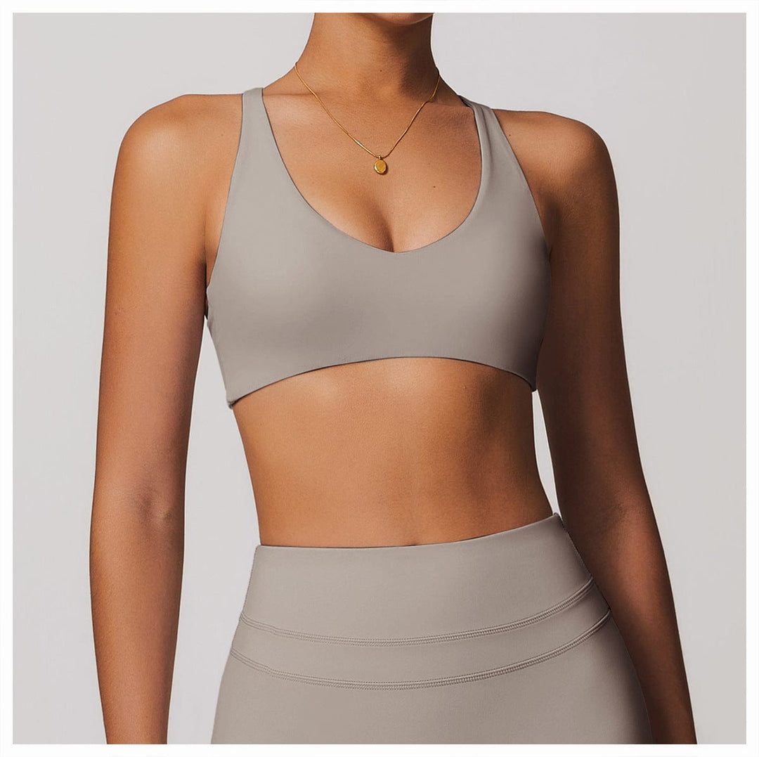 Valantomode | Adjustable Cross-Shoulder Sports Yoga Bra for Women