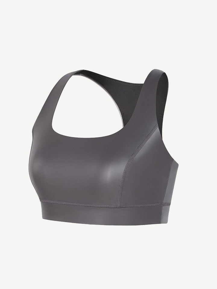 Valantomode | Silver Film Sauna Sports Bra with Removable Cups for Shaping