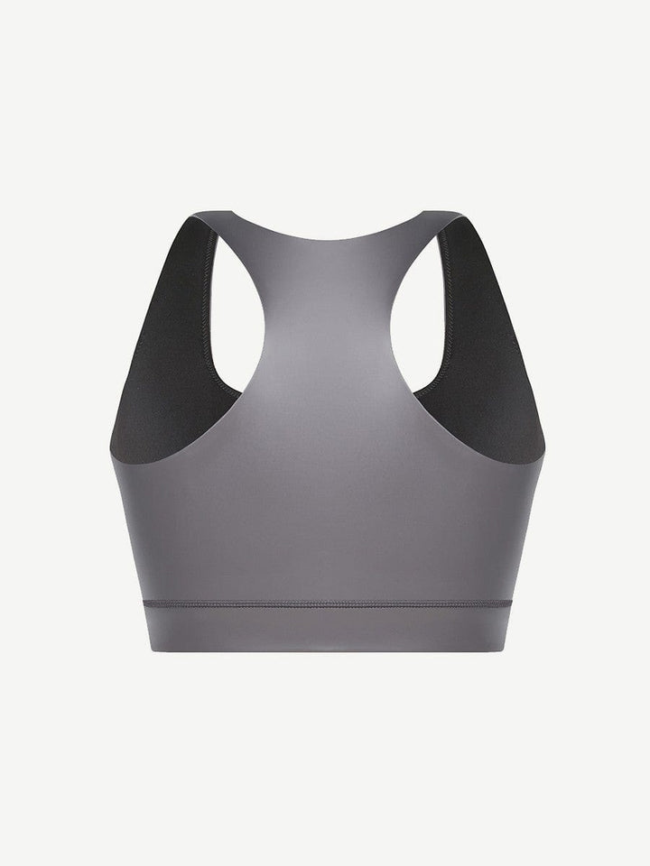 Valantomode | Silver Film Sauna Sports Bra with Removable Cups for Shaping
