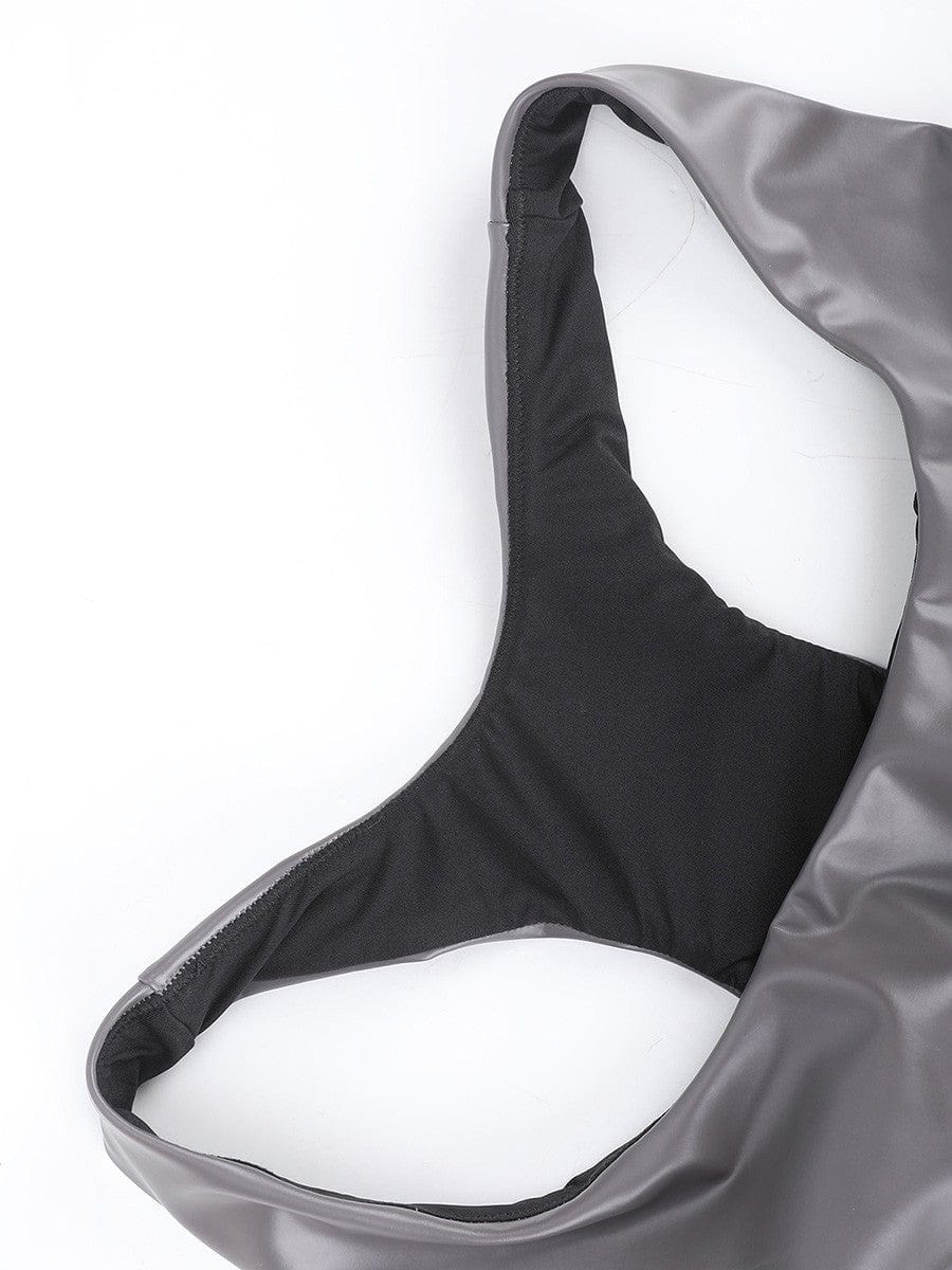 Valantomode | Silver Film Sauna Sports Bra with Removable Cups for Shaping