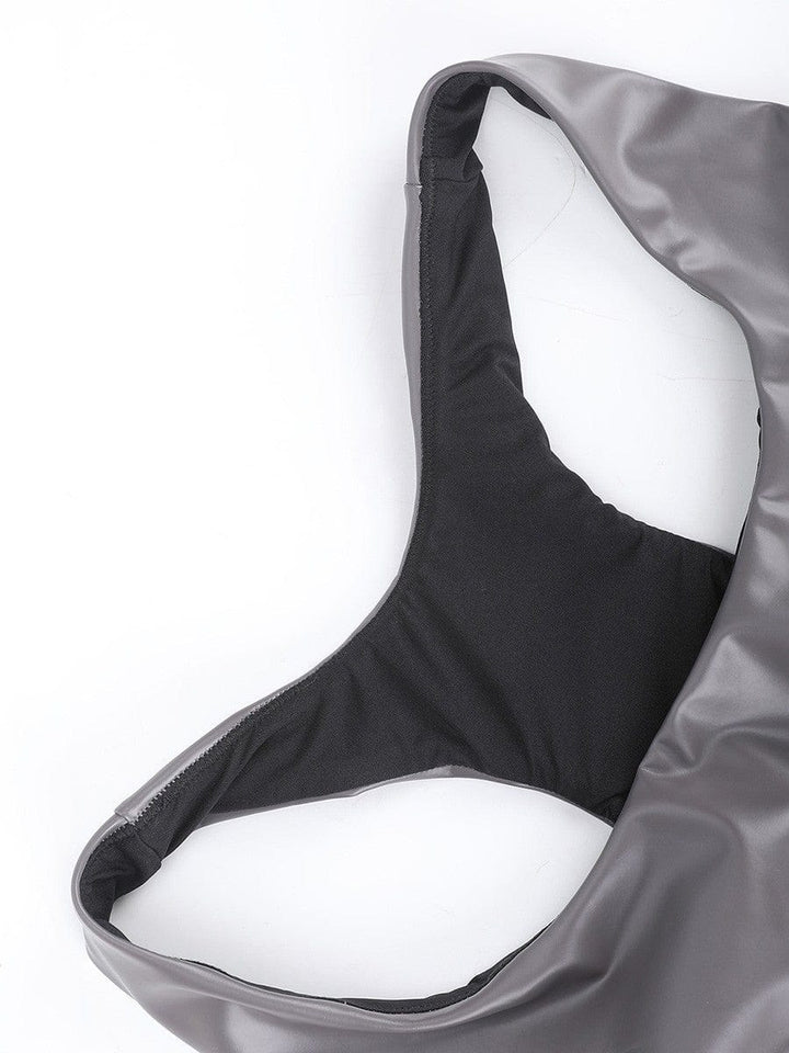 Valantomode | Silver Film Sauna Sports Bra with Removable Cups for Shaping