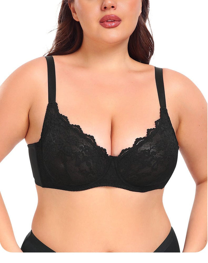 Valantomode | Ultra-Slim Lace Push-Up Bra with Steel Ring Support