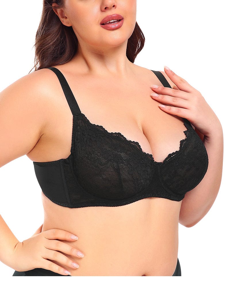 Valantomode | Ultra-Slim Lace Push-Up Bra with Steel Ring Support