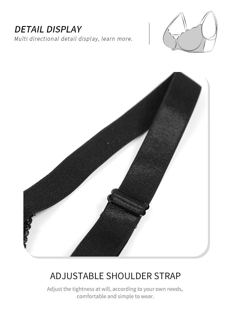 Valantomode | Ultra-Slim Lace Push-Up Bra with Steel Ring Support