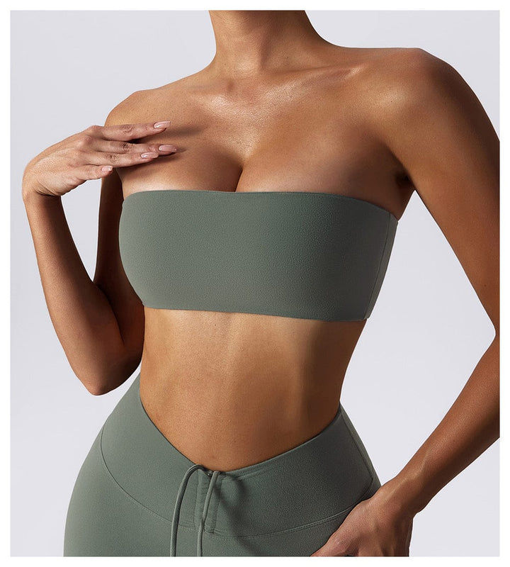 Valantomode | Women's Strapless Tube Top Yoga Bandeau Bra for Fitness