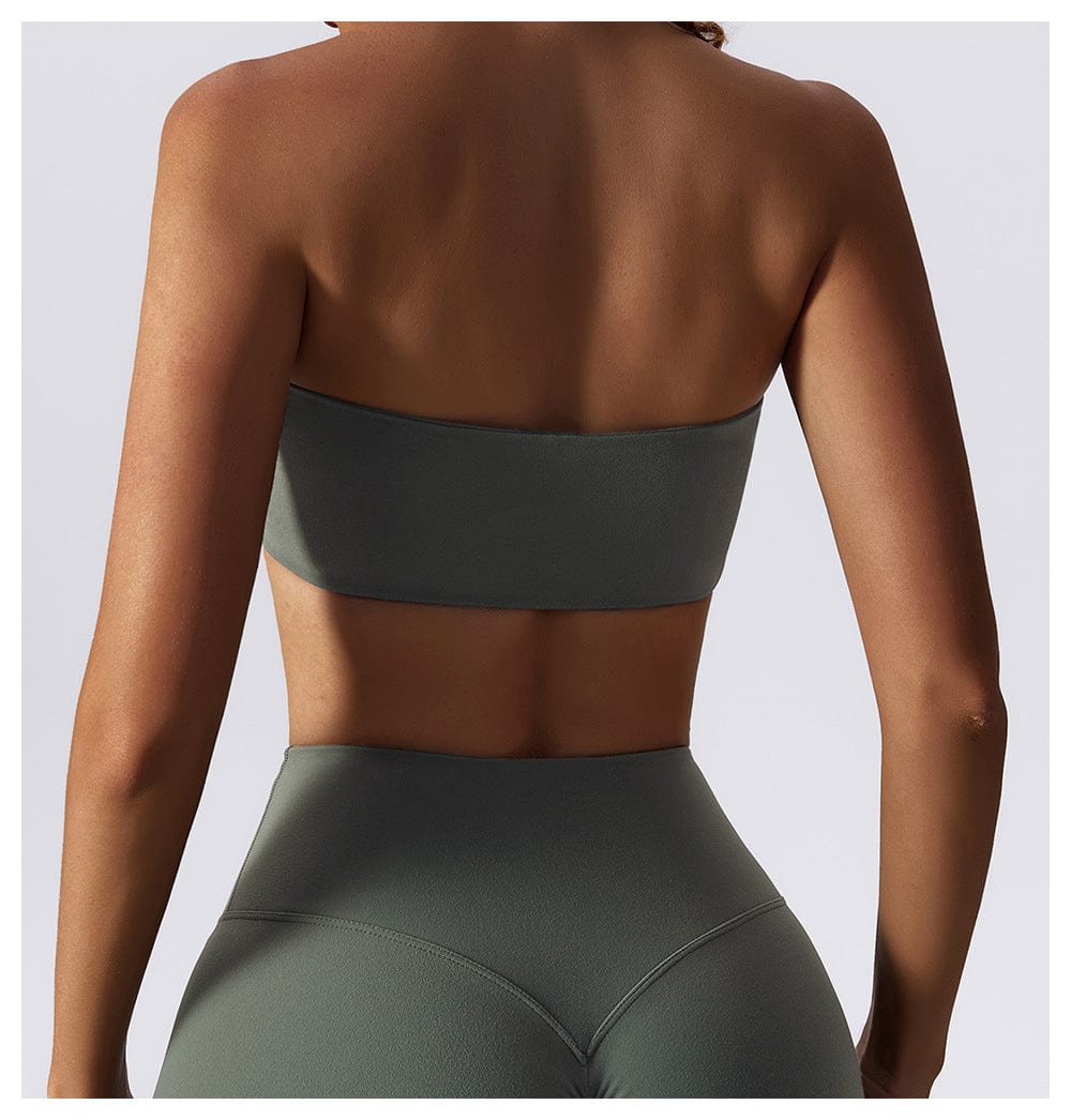 Valantomode | Women's Strapless Tube Top Yoga Bandeau Bra for Fitness