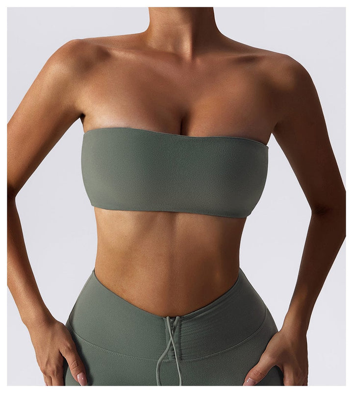 Valantomode | Women's Strapless Tube Top Yoga Bandeau Bra for Fitness