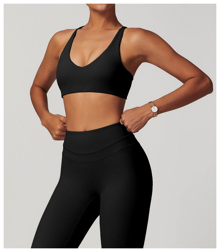 Valantomode | Adjustable Cross-Shoulder Sports Yoga Bra for Women