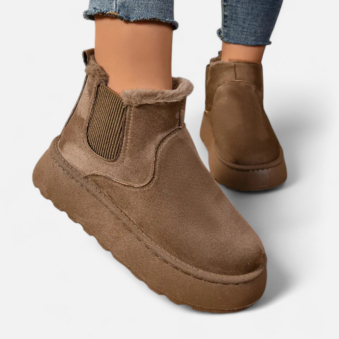 Valantomode | Women’s Short Plush Platform Ankle Boots