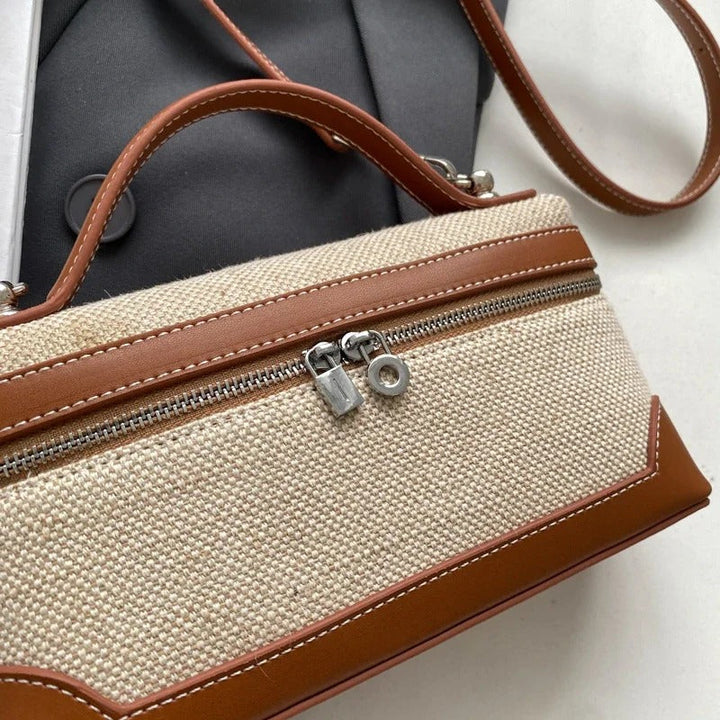 Valantomode | Odyssey Micro-Contour – Premium Two-Tone Canvas & Vegan Leather Mini Crossbody Bag