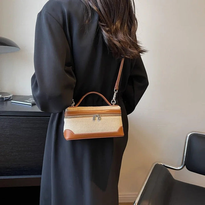 Valantomode | Odyssey Micro-Contour – Premium Two-Tone Canvas & Vegan Leather Mini Crossbody Bag