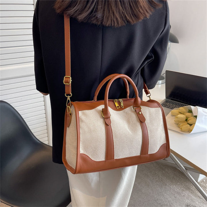 Valantomode | Odyssey Two-Tone Duffle – Premium Canvas & Vegan Leather Weekend Travel Bag