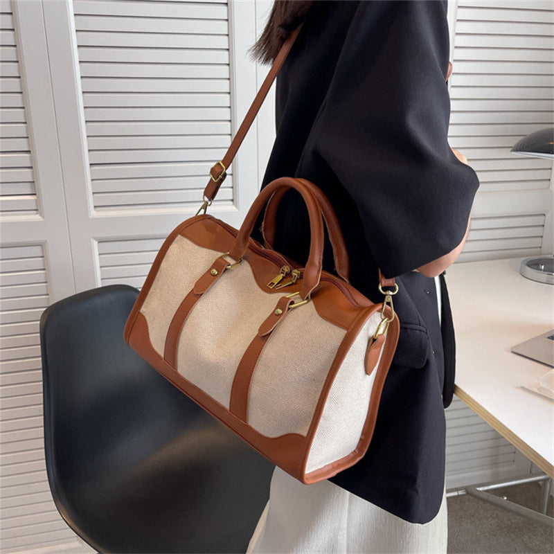Valantomode | Odyssey Two-Tone Duffle – Premium Canvas & Vegan Leather Weekend Travel Bag