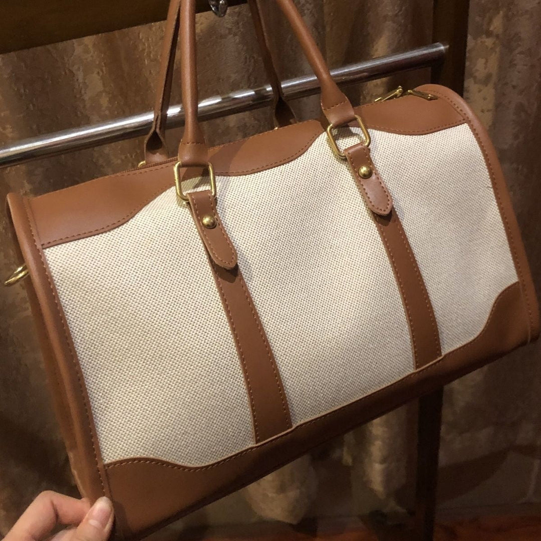 Valantomode | Odyssey Two-Tone Duffle – Premium Canvas & Vegan Leather Weekend Travel Bag