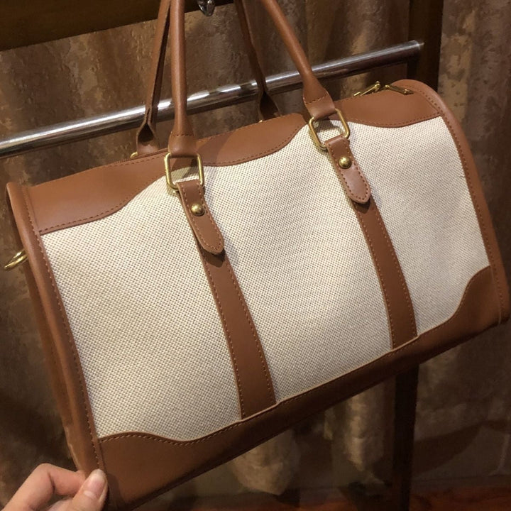 Valantomode | Odyssey Two-Tone Duffle – Premium Canvas & Vegan Leather Weekend Travel Bag
