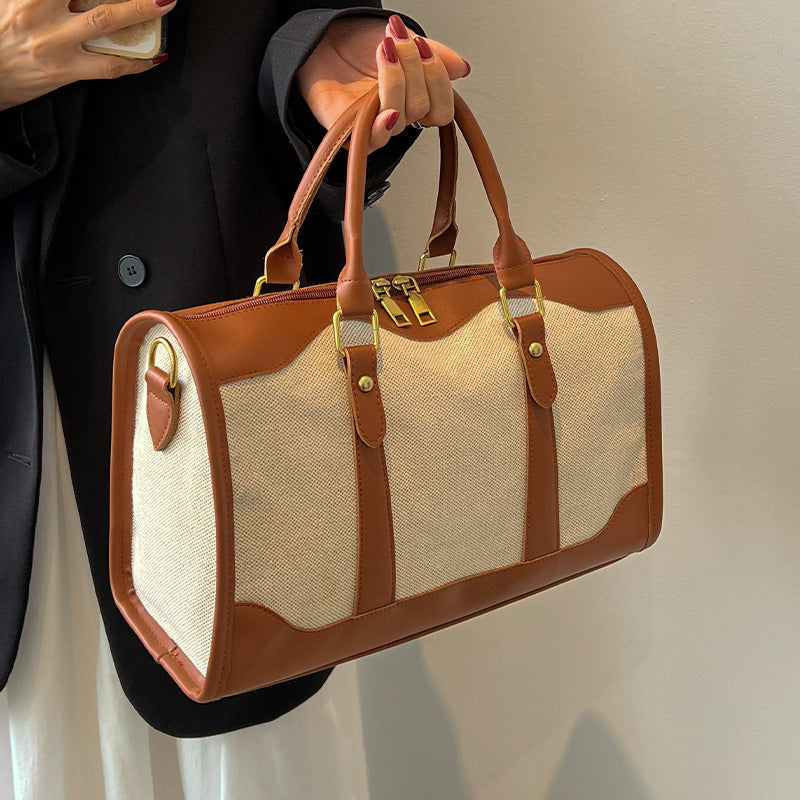 Valantomode | Odyssey Two-Tone Duffle – Premium Canvas & Vegan Leather Weekend Travel Bag